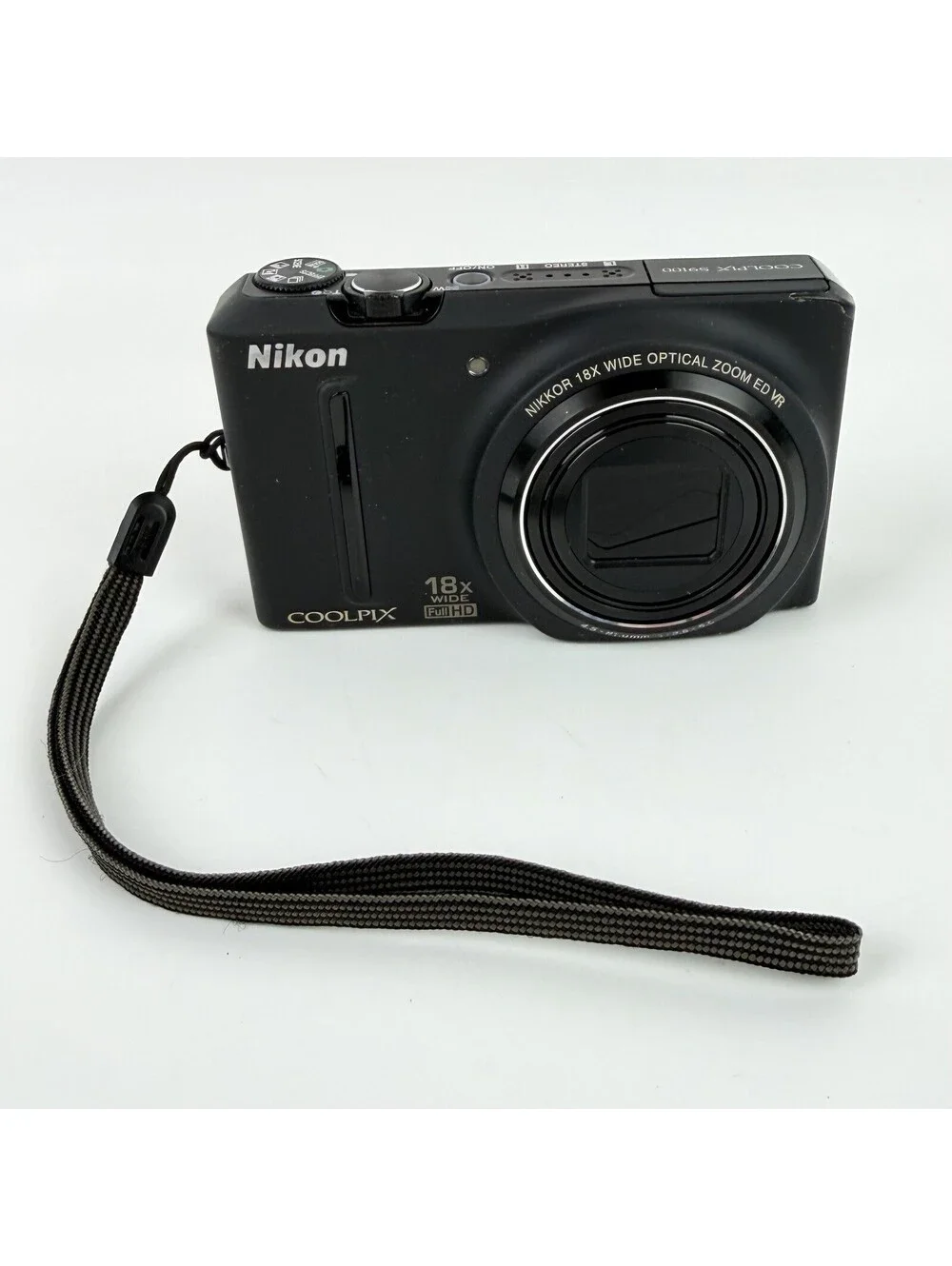 Nikon COOLPIX S9100 12.1MP 18x Optical Zoom Black Digital Camera + Battery + Bag